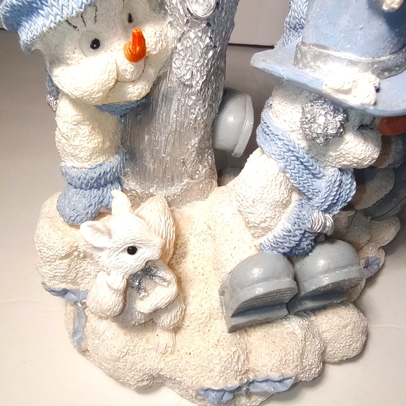 1998 Snowman's Around Tree Singing Christmas Carol Book Figurine - Picture 4 of 10